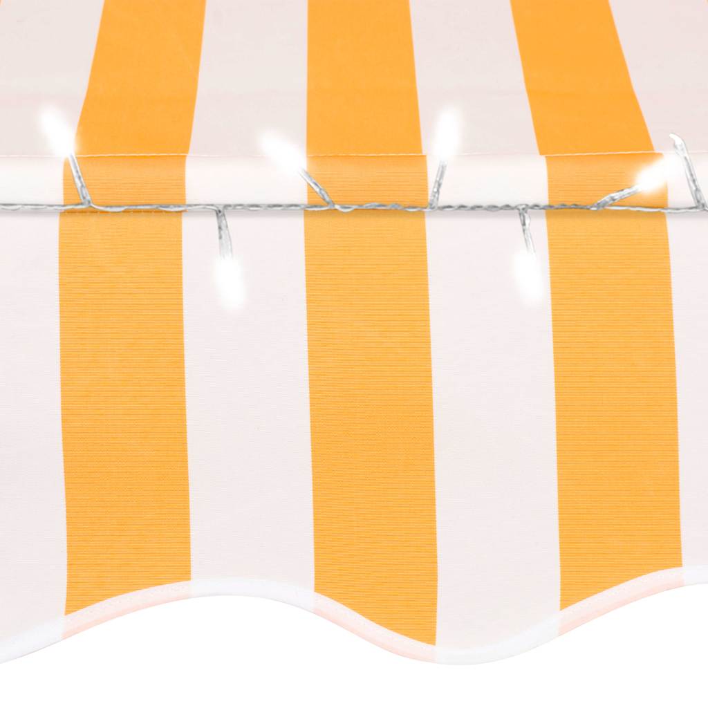 Tenda da Sole Retrattile Manuale LED 150 cm Bianca