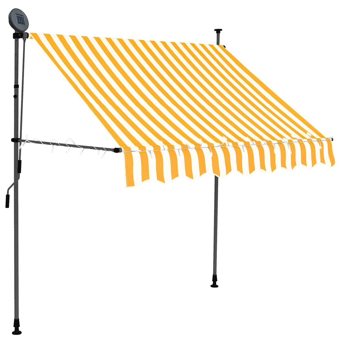 Tenda da Sole Retrattile Manuale LED 150 cm Bianca