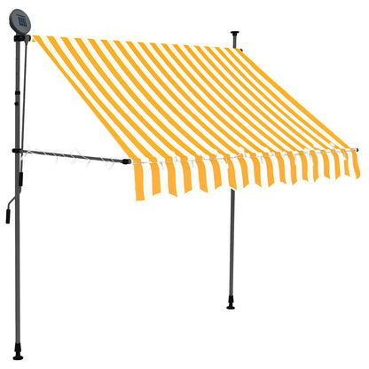 Tenda da Sole Retrattile Manuale LED 150 cm Bianca