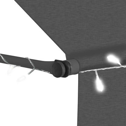Tenda da Sole Retrattile Manuale con LED 200 cm Antracite | homemem39