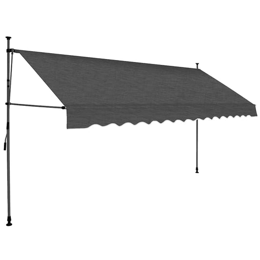 Tenda da Sole Retrattile Manuale con LED 400 cm Antracite - homemem39