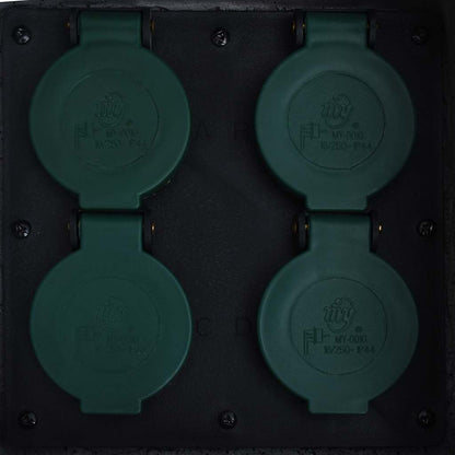 Presa da Esterno 4 Spine Resistente all'Acqua Poliresina Grigia - homemem39