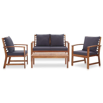 Set Divani da Giardino 4 pz con Cuscini in Massello di Acacia | homemem39