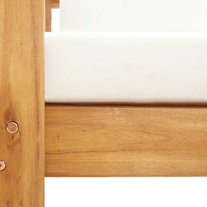 Sedia da Giardino con Cuscino 140 cm Bianco Crema Legno Acacia - homemem39