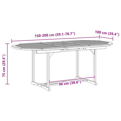 Tavolo da Giardino Grigio 200x100x75 cm in Legno di Acacia | homemem39