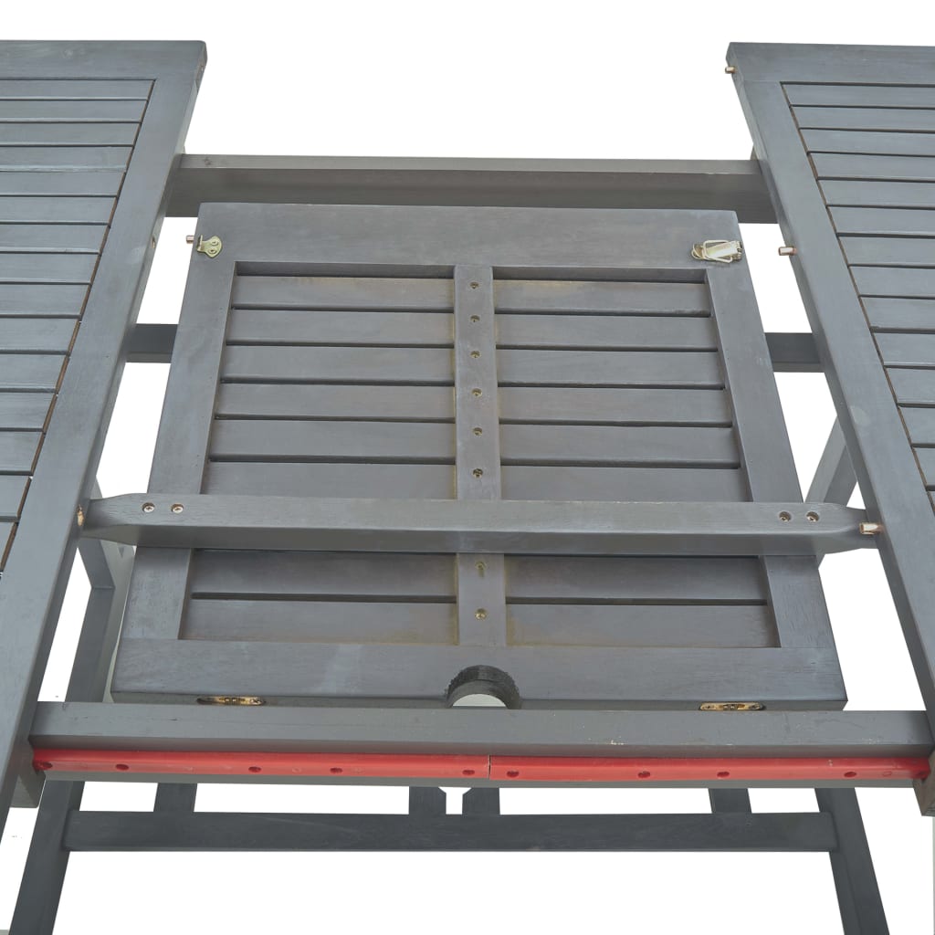 Set da Pranzo da Giardino 7 pz Legno Massello di Acacia Grigio | homemem39