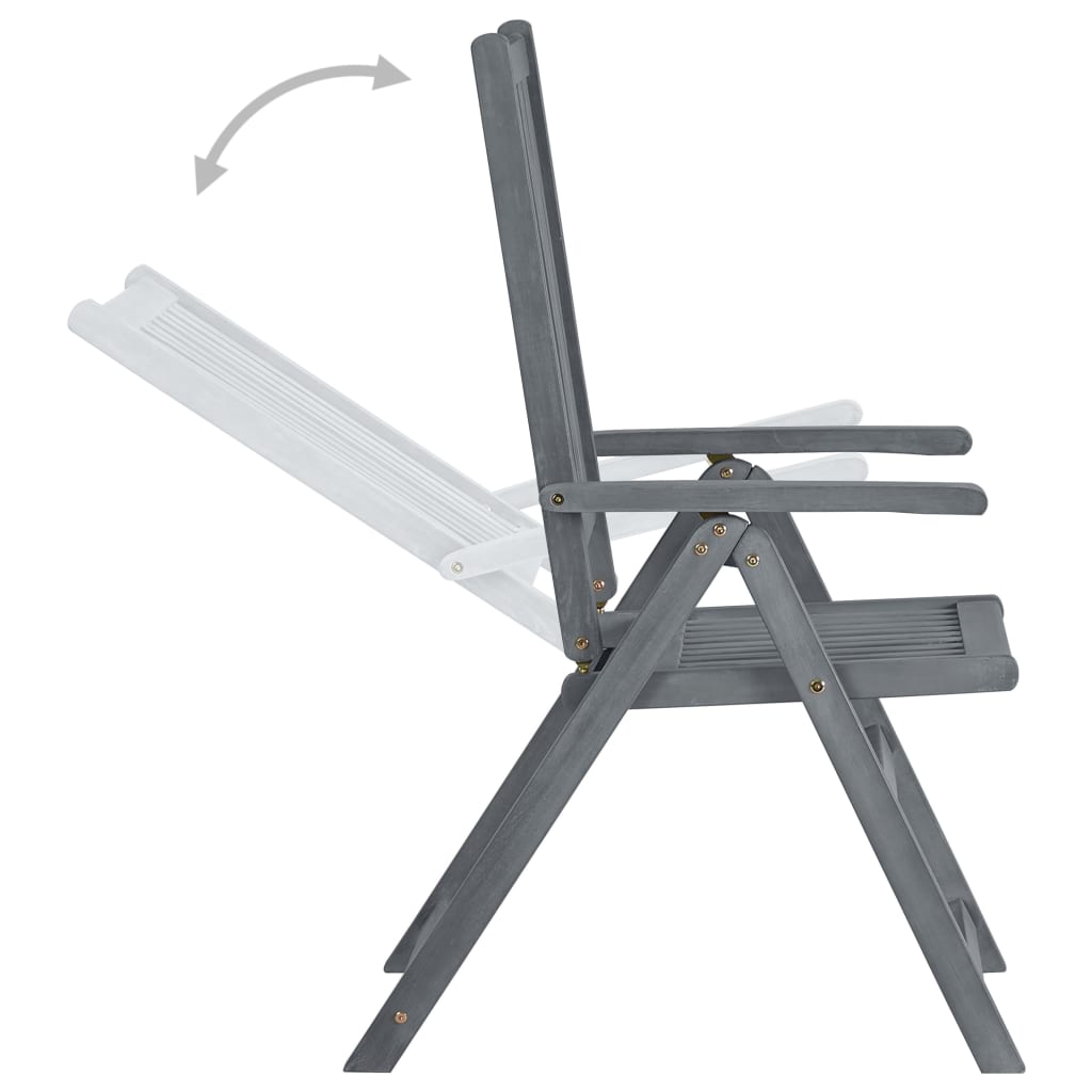 Set da Pranzo da Giardino 7 pz Legno Massello di Acacia Grigio | homemem39