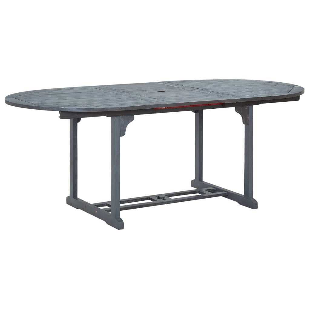 Set da Pranzo da Giardino 7 pz Legno Massello di Acacia Grigio | homemem39