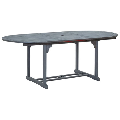 Set da Pranzo da Giardino 7 pz Legno Massello di Acacia Grigio | homemem39