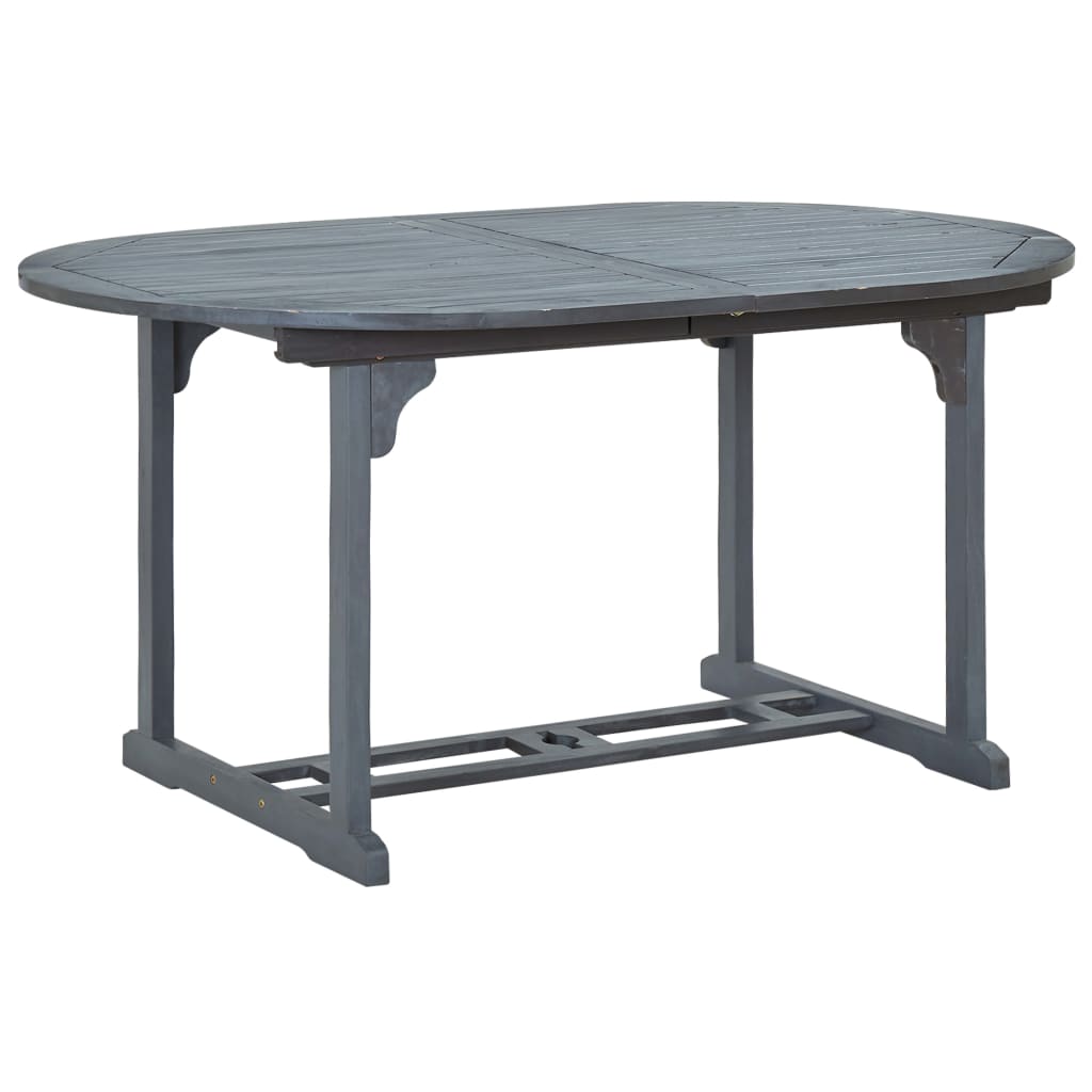 Set da Pranzo da Giardino 7 pz Legno Massello di Acacia Grigio | homemem39