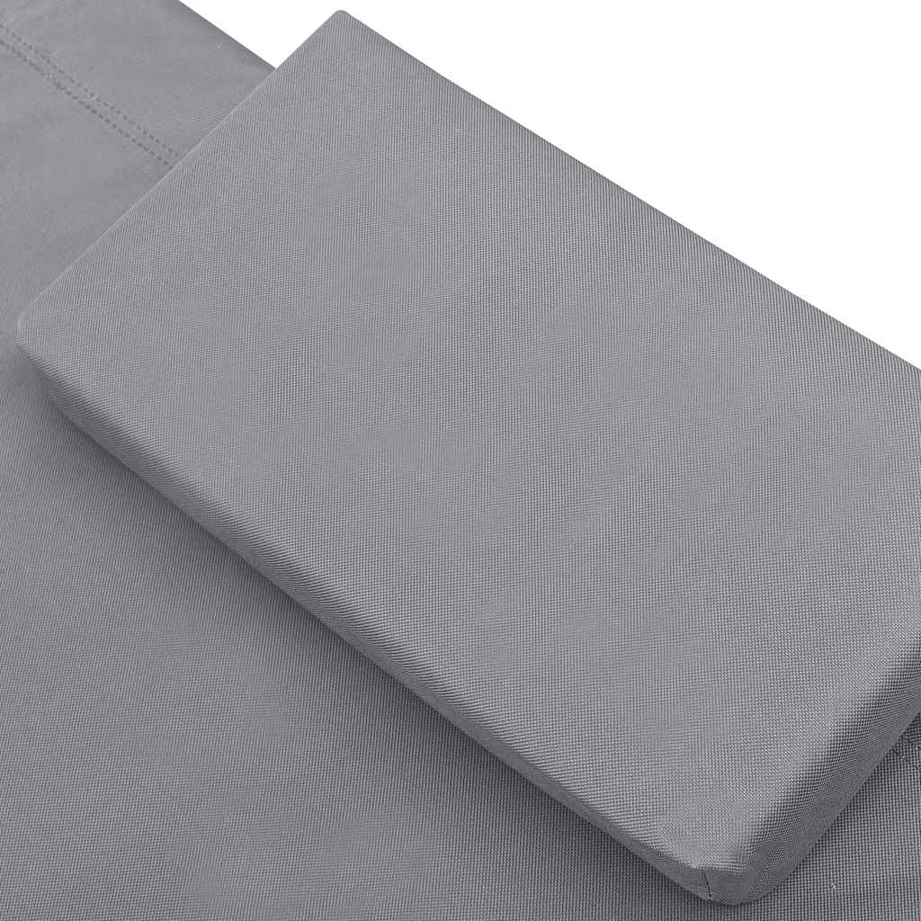 Lettino Prendisole da Esterno con Baldacchino e Cuscini Grigio | homemem39