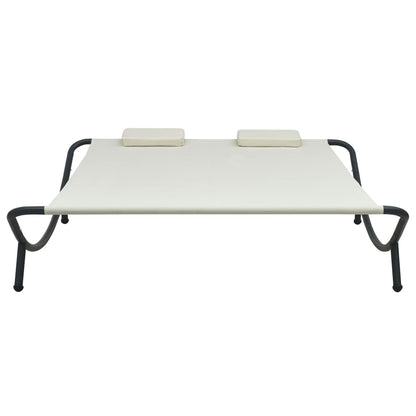 Lettino da Esterno in Tessuto Crema - homemem39