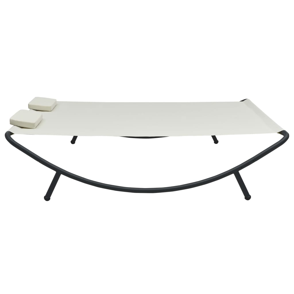 Lettino da Esterno in Tessuto Crema - homemem39