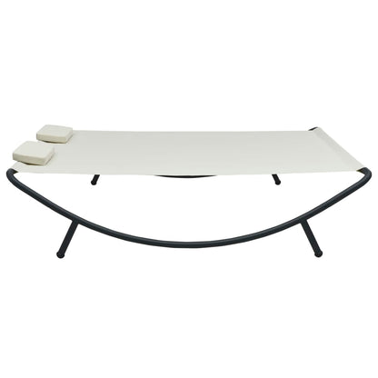 Lettino da Esterno in Tessuto Crema - homemem39