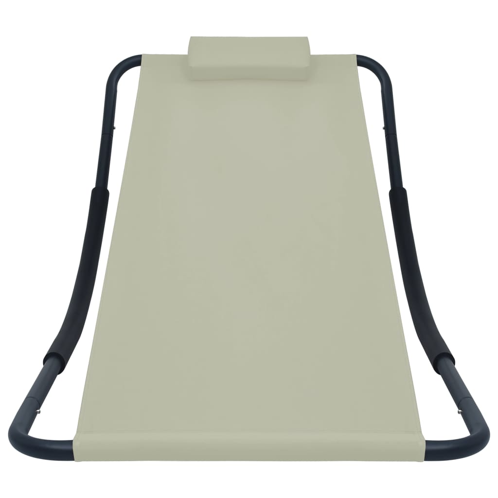 Lettino da Giardino Crema 200x90 cm in Acciaio - homemem39