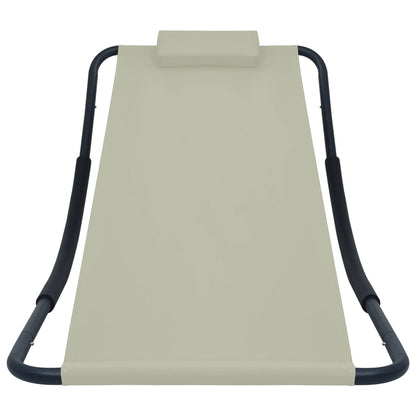 Lettino da Giardino Crema 200x90 cm in Acciaio - homemem39