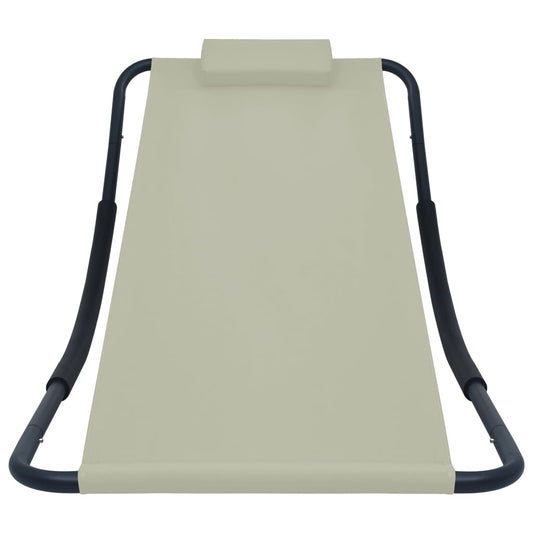 Lettino da Giardino Crema 200x90 cm in Acciaio - homemem39