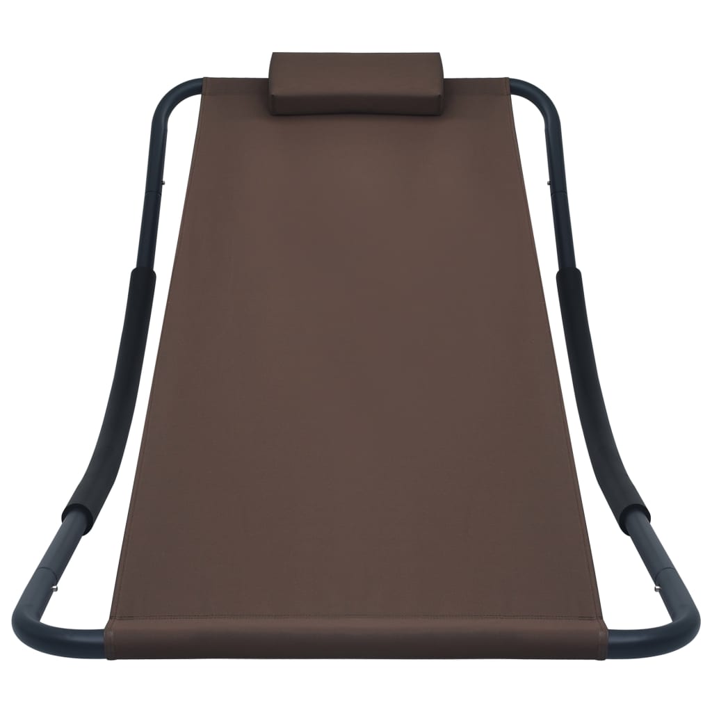 Lettino da Giardino Marrone 200x90 cm in Acciaio - homemem39