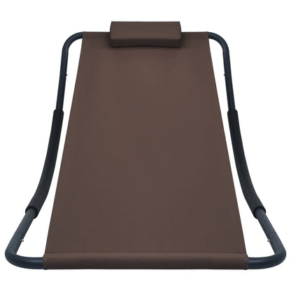 Lettino da Giardino Marrone 200x90 cm in Acciaio - homemem39