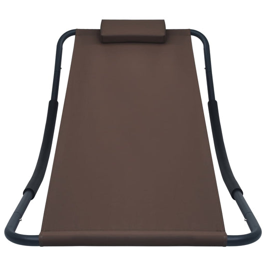 Lettino da Giardino Marrone 200x90 cm in Acciaio - homemem39