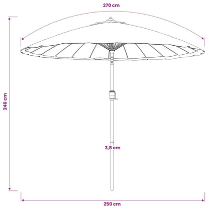 Ombrellone da Esterni con Palo in Alluminio 250 cm Antracite
