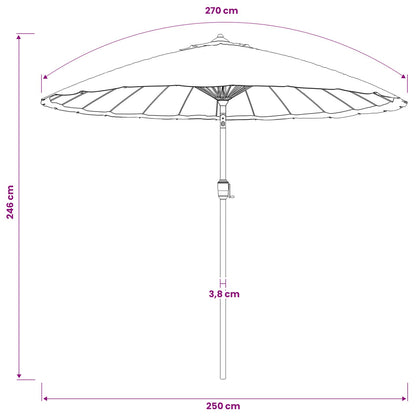Ombrellone da Esterni con Palo in Alluminio 250 cm Antracite