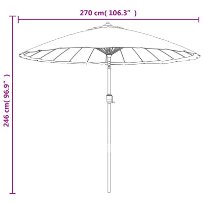 Ombrellone da Esterni con Palo in Alluminio 270 cm Grigio Talpa