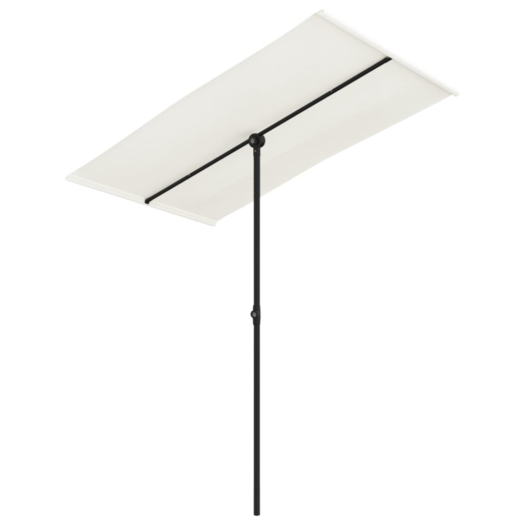 Ombrellone da Esterni Palo in Alluminio 180x110cm Bianco Sabbia