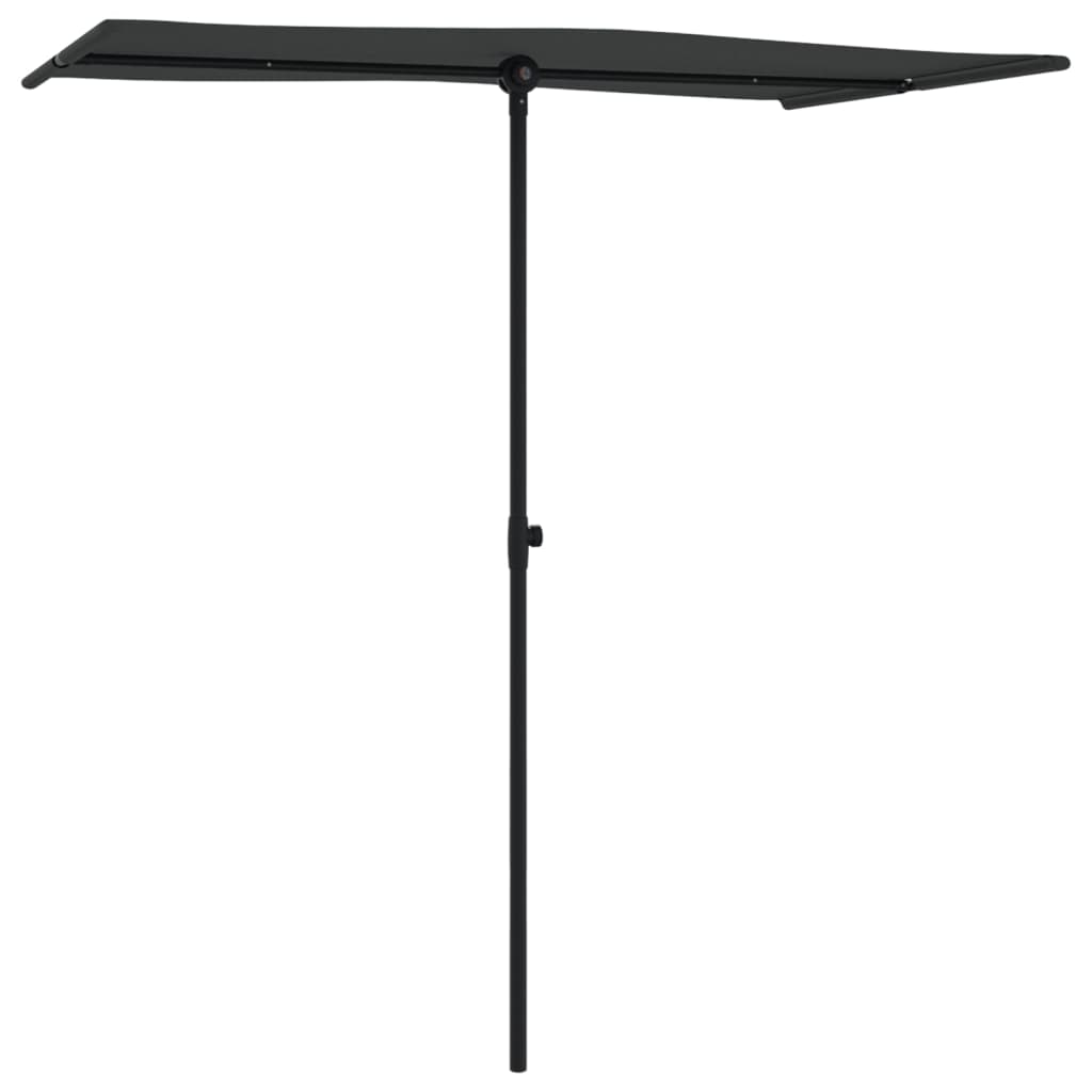 Ombrellone da Giardino con Palo in Alluminio 180x110cm Nero | homemem39