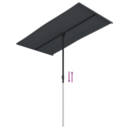 Ombrellone da Giardino con Palo in Alluminio 180x110cm Nero | homemem39