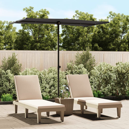 Ombrellone da Giardino con Palo in Alluminio 180x110cm Nero | homemem39