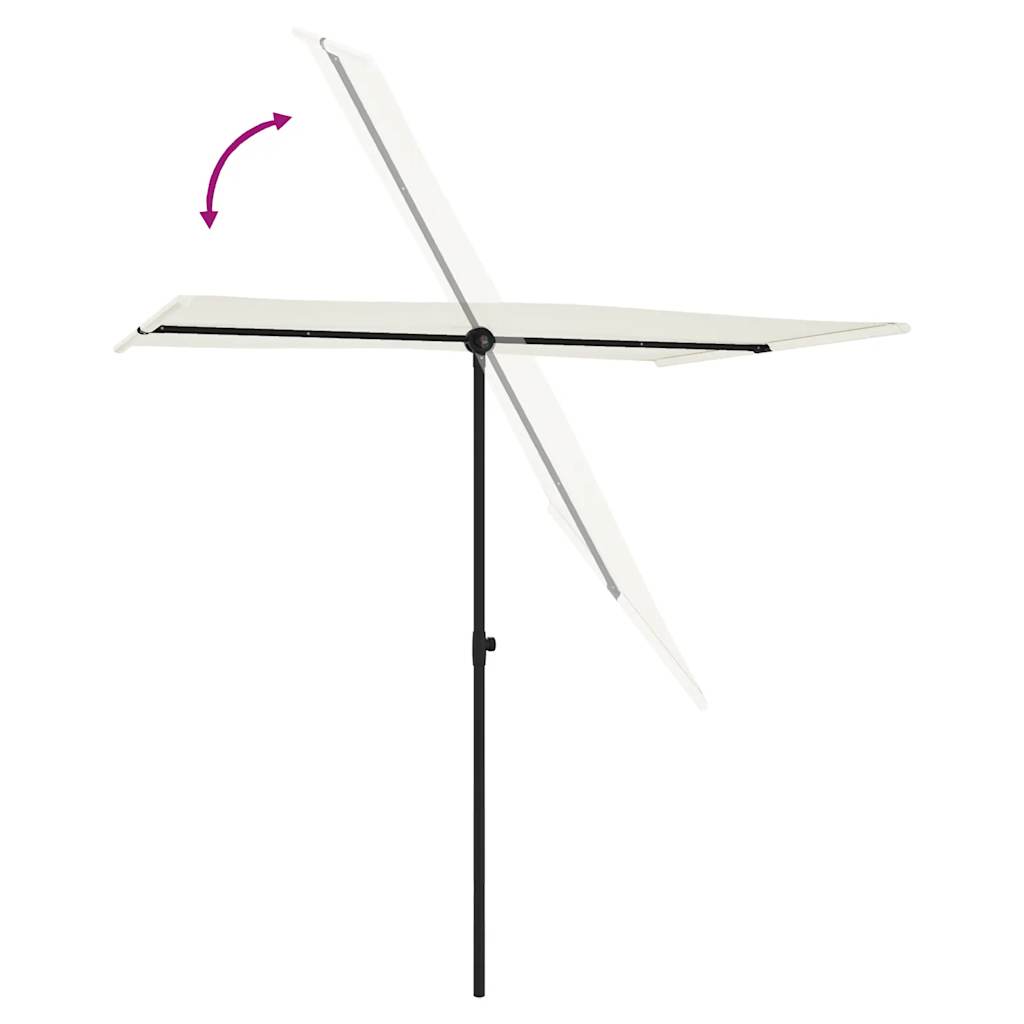 Ombrellone da Giardino Palo in Alluminio 2x1,5 m Bianco Sabbia | homemem39