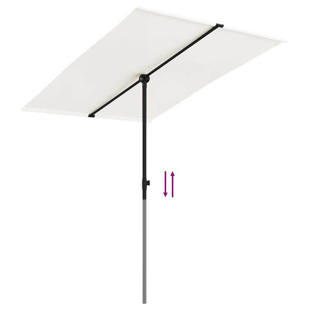 Ombrellone da Giardino Palo in Alluminio 2x1,5 m Bianco Sabbia | homemem39