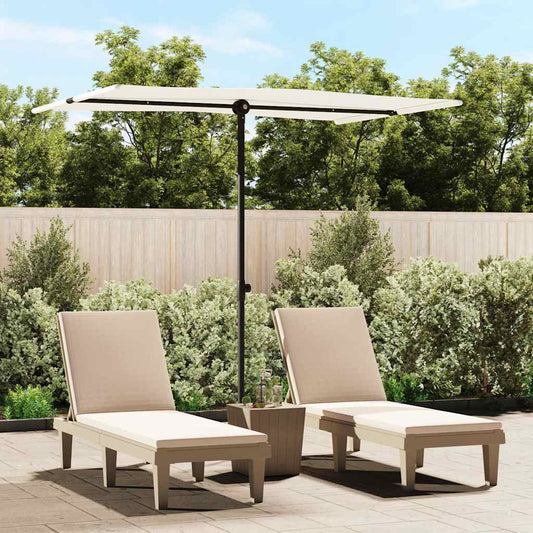 Ombrellone da Giardino Palo in Alluminio 2x1,5 m Bianco Sabbia | homemem39
