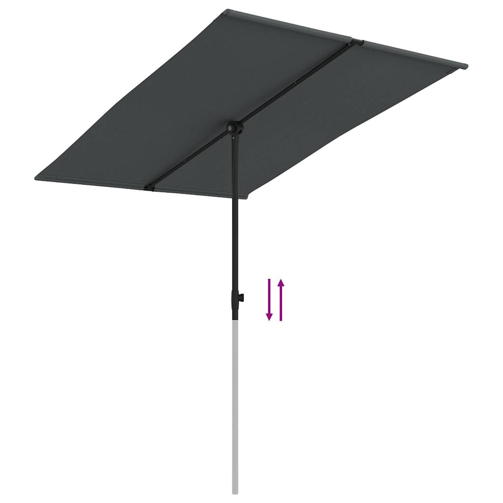 Ombrellone da Giardino con Palo in Alluminio 2x1,5 m Antracite | homemem39