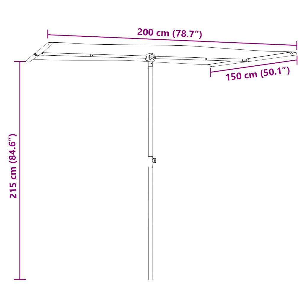 Ombrellone da Giardino con Palo in Alluminio 2x1,5 m Talpa | homemem39