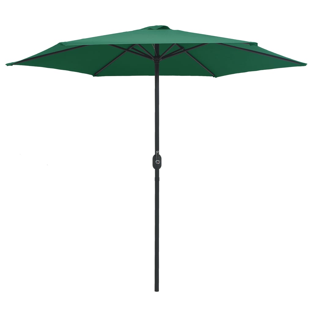 Ombrellone da Giardino con Palo in Alluminio 270x246 cm Verde