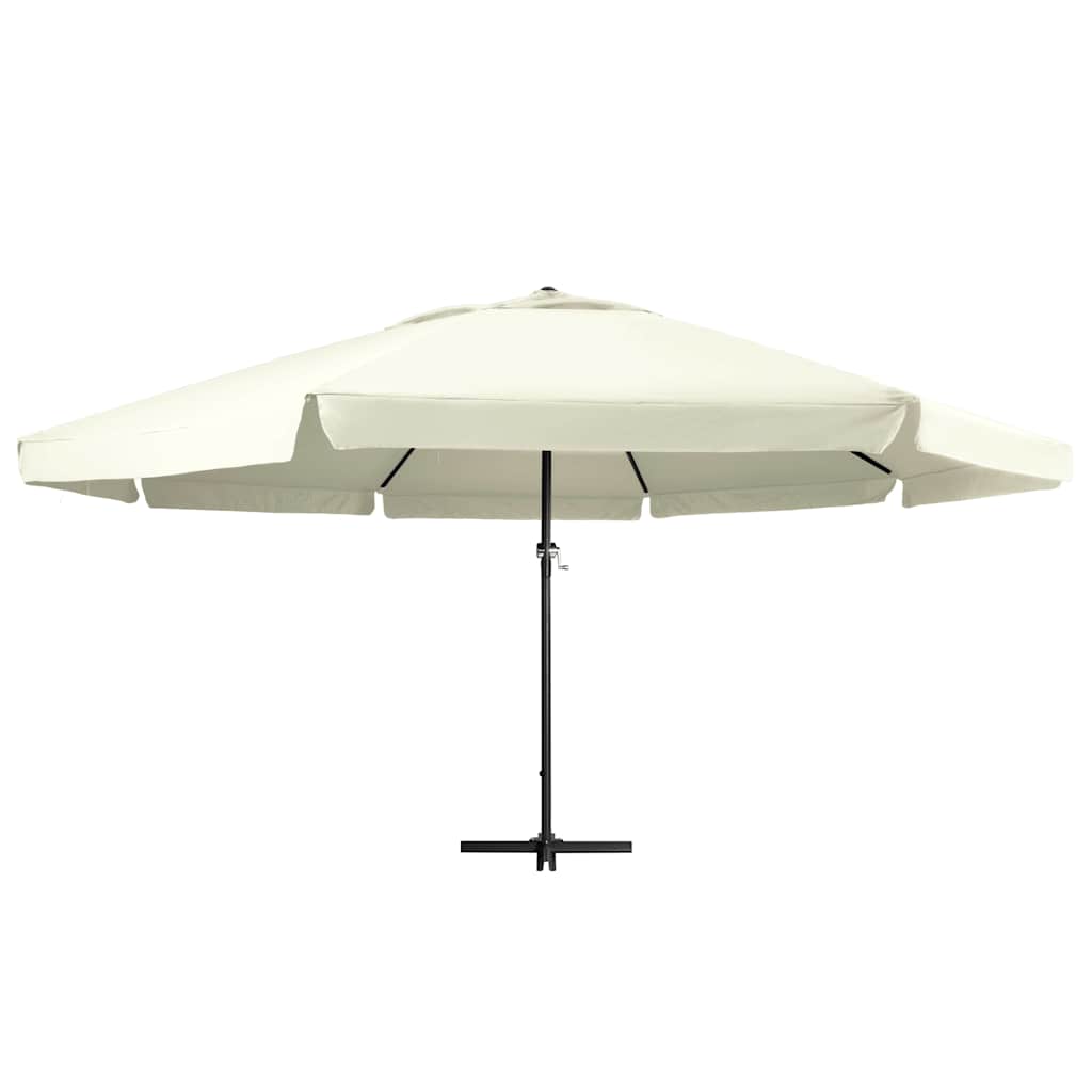 Ombrellone da Giardino Palo in Alluminio 600 cm Bianco Sabbia