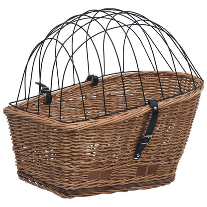 Cestino Posteriore Bici e Copertura 55x31x36cm Salice Naturale | homemem39
