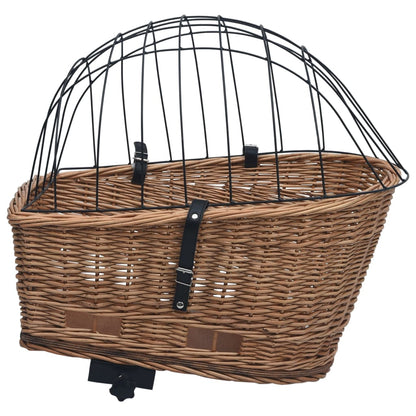 Cestino Posteriore Bici e Copertura 55x31x36cm Salice Naturale | homemem39