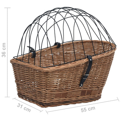 Cestino Posteriore Bici e Copertura 55x31x36cm Salice Naturale | homemem39