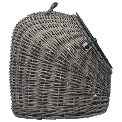 Trasportino per Gatti Grigio 45x35x35 cm in Salice Naturale | homemem39