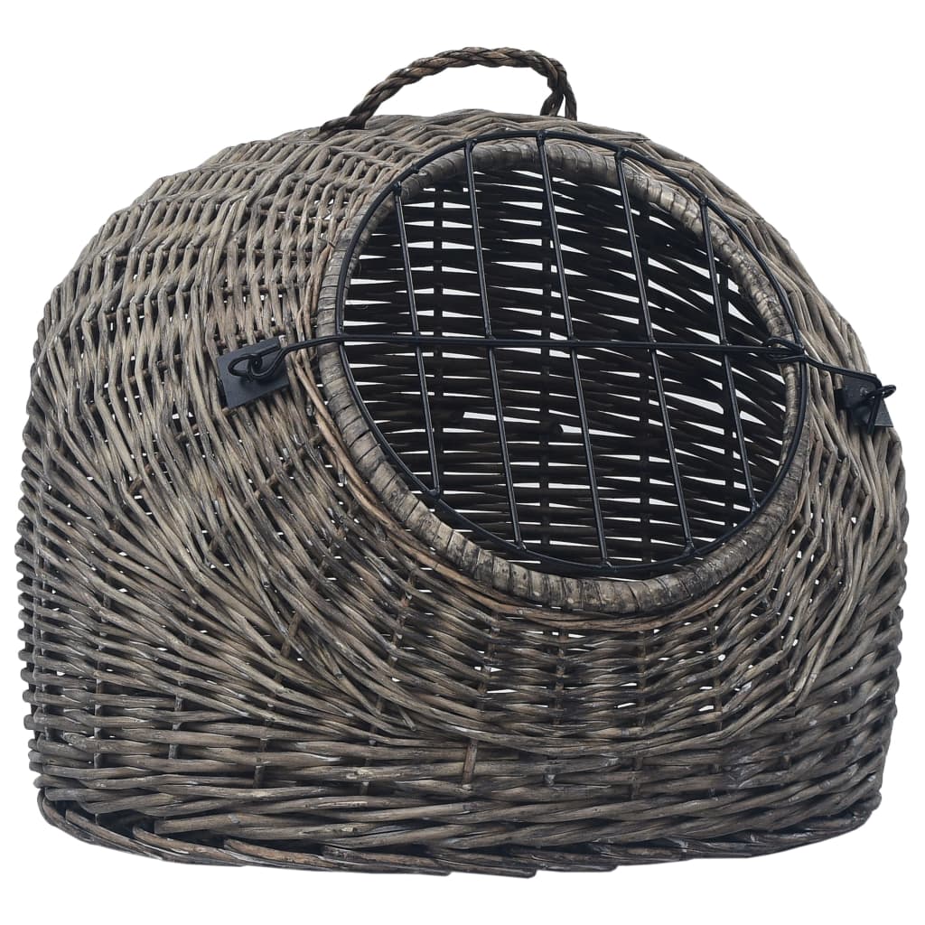 Trasportino per Gatti Grigio 60x45x45 cm in Salice Naturale | homemem39