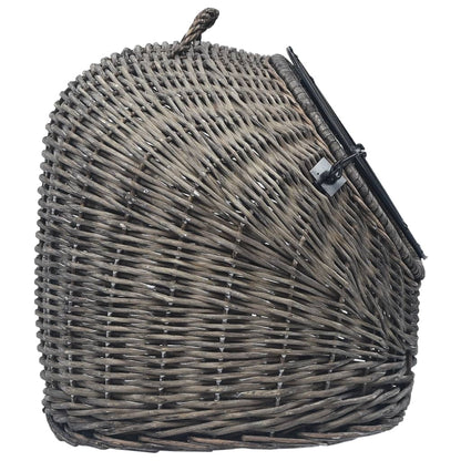 Trasportino per Gatti Grigio 60x45x45 cm in Salice Naturale | homemem39