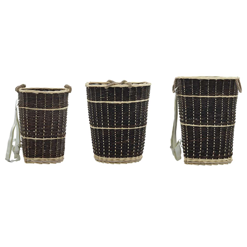 Cesta per Legna con Spallacci 50x44x58cm Salice Naturale