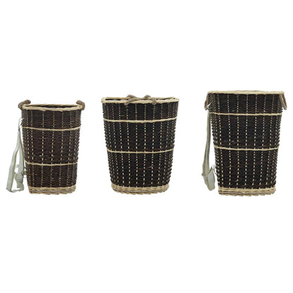 Cesta per Legna con Spallacci 57x51x69cm Salice Naturale - homemem39