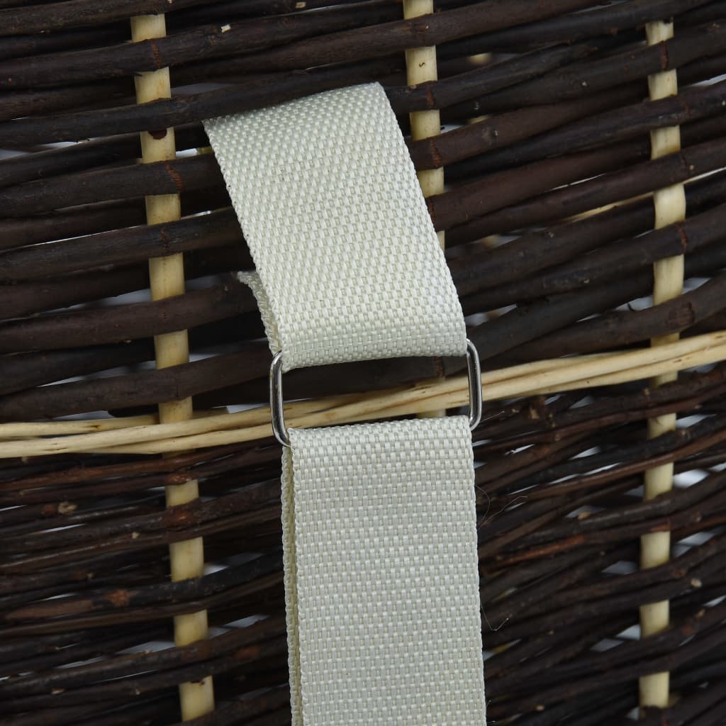 Cesta per Legna con Spallacci 57x51x69cm Salice Naturale - homemem39