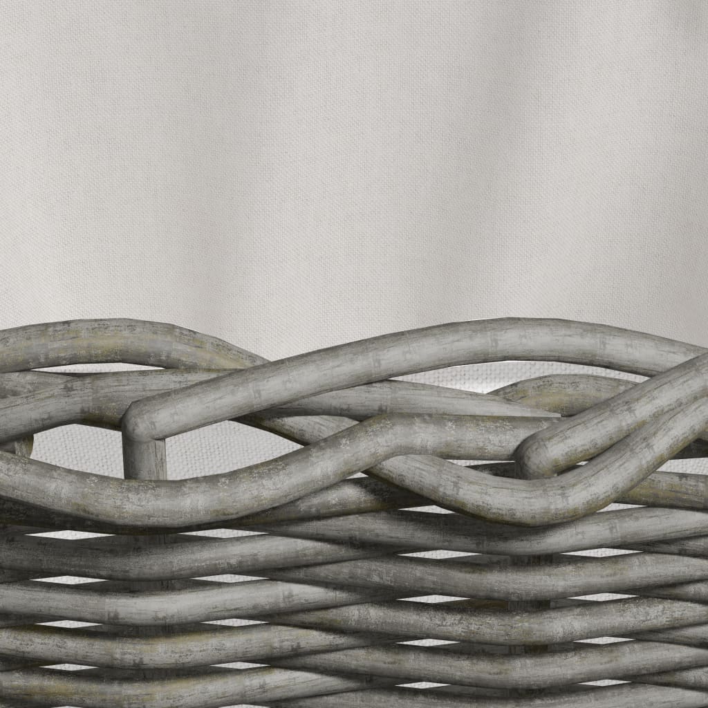 Cesta per Legna con Maniglie 59x42x28 cm Salice Grigia - homemem39