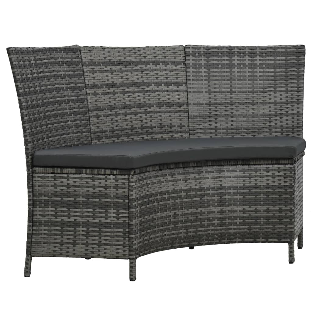 Set da Pranzo per Esterni 7 pz con Cuscini in Polyrattan Grigio | homemem39