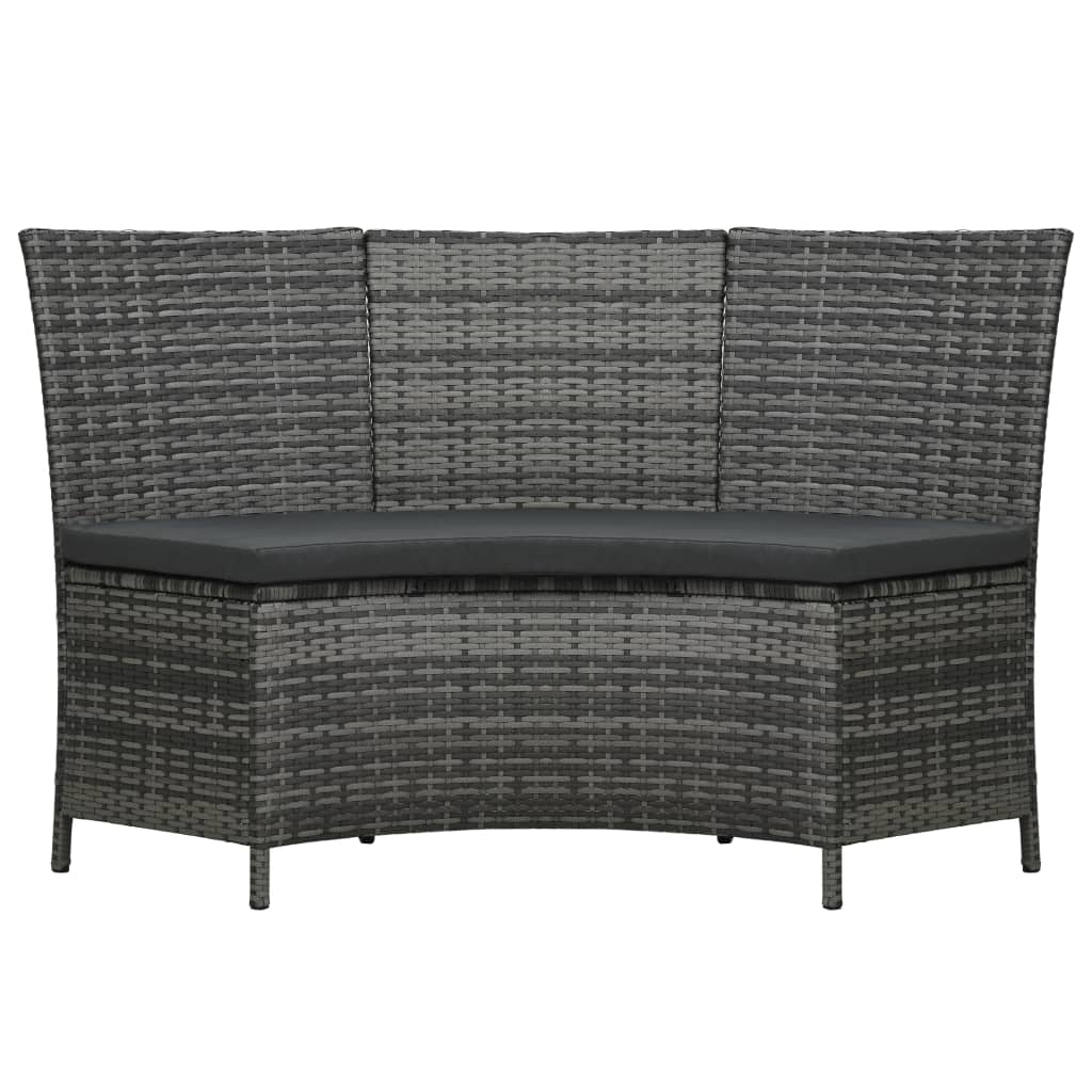 Set da Pranzo per Esterni 7 pz con Cuscini in Polyrattan Grigio | homemem39